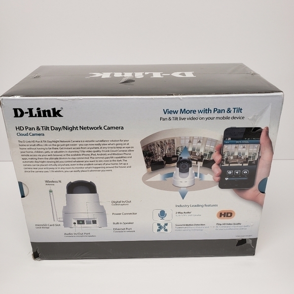 D-Link DCS-5222L HD Pan Tilt Day Night Vision Cloud Network Security Cam… - Picture 3 of 7